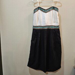 Gianni Bini Strapless color block dress
